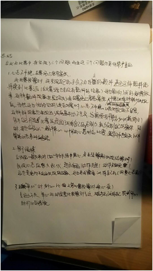 比賽后總結(jié)，洞悉成敗，砥礪前行，為未來再出發(fā)蓄力備戰(zhàn)